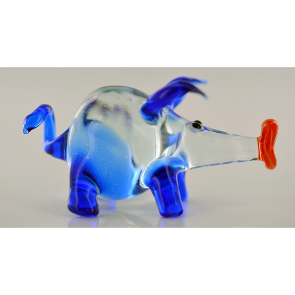 Schwein Mit Blauen Ohren - Glastier, Glasfigur