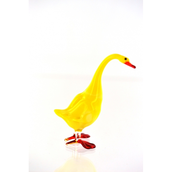 Vogel -Gans- Glasfigur Gelbe Ente Glas Figur Deko Setzkasten Vitrine