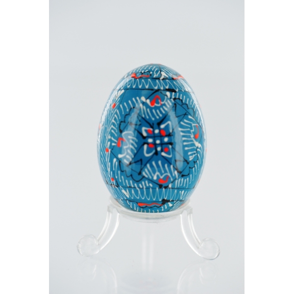 Osterei aus Holz - Pysanka - blau-S3