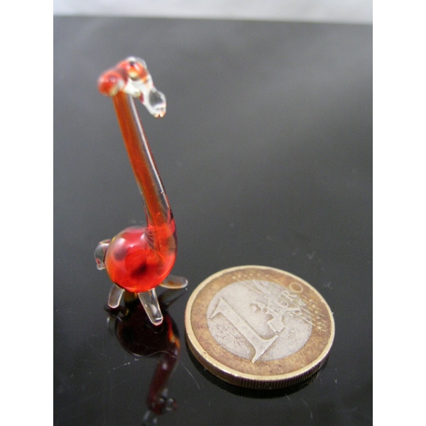 Giraffe mini -Glasfigur-Glastier-k-2-rot