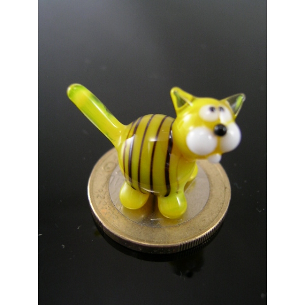 Katze mini gelb -Glasfigur-k-6