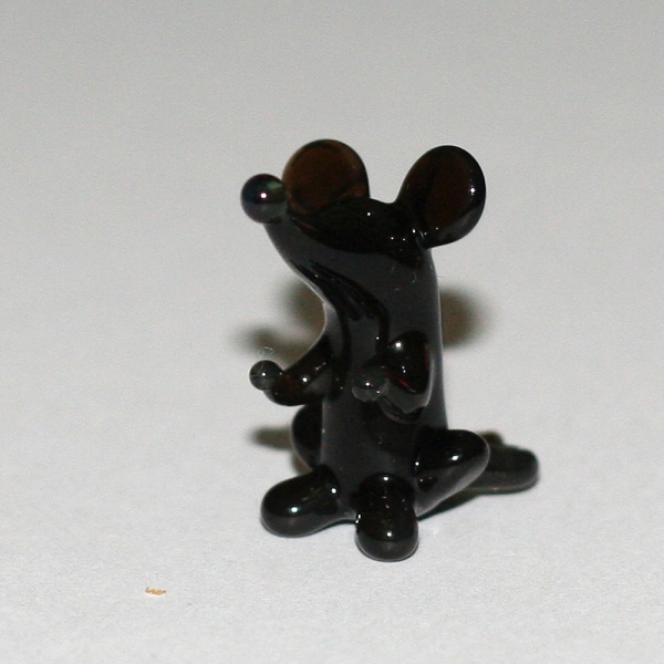 Maus mini - schwarz- Glasfigur