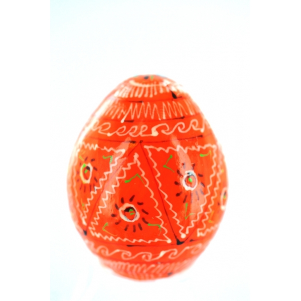 Osterei aus Holz - Pysanka - orange-S5 Ei Osterei Handadarbeit aus Holz - Deko Vitrine Ostern