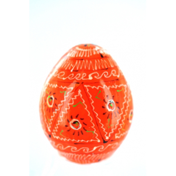 Osterei aus Holz - Pysanka - orange-S5 Ei Osterei Handadarbeit aus Holz - Deko Vitrine Ostern