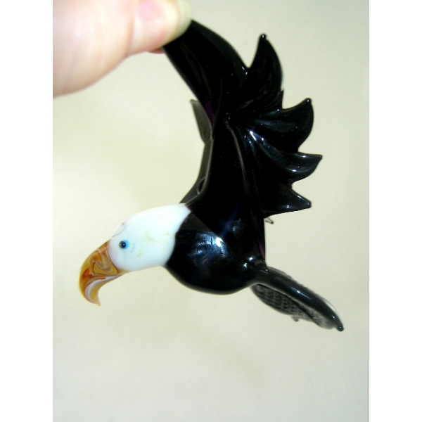 Adler hängend Schwarz - Vogel Figur aus Glas Deko Setzkasten Vitreine