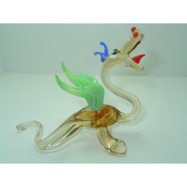 Drache_1 - Glastier Drachen Glas Figur Setzkasten Glücksbringer Vitrine