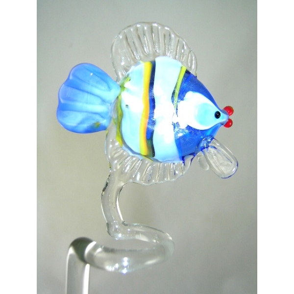 Fisch-Orchideenstab-Blumenstab-Orchideenstab Rankhilfe Glas mit Figur 43 cm Garten Deko