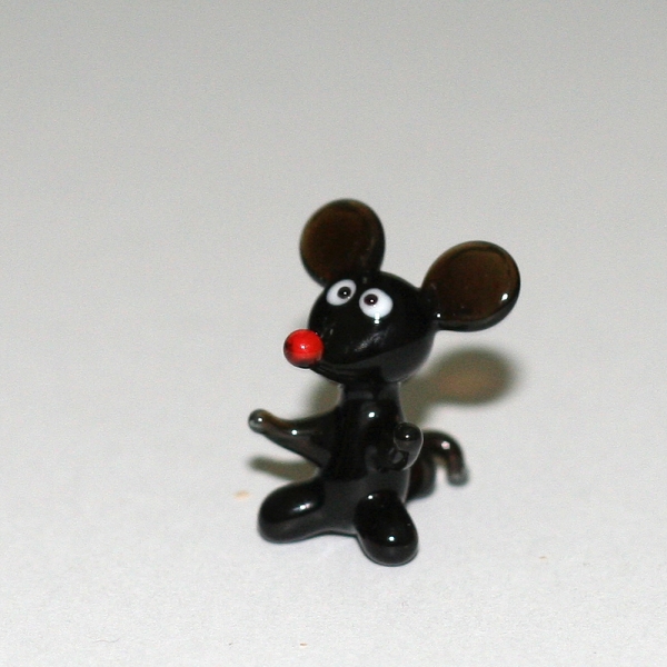 Maus mini schwarz-Glasfigur-k-2