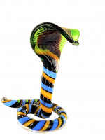 Kobra Glasfigur Grün - Figur aus Glas - erhobene Königskobra - Deko Vitrine Schlange Kobra Glasfigur Grün - Figur aus Glas - erhobene Königskobra - Deko Vitrine Schlange