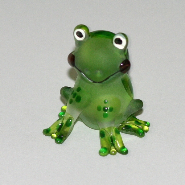 Frosch - Frog -Glasfigur-Glastier-T-Leicht grün