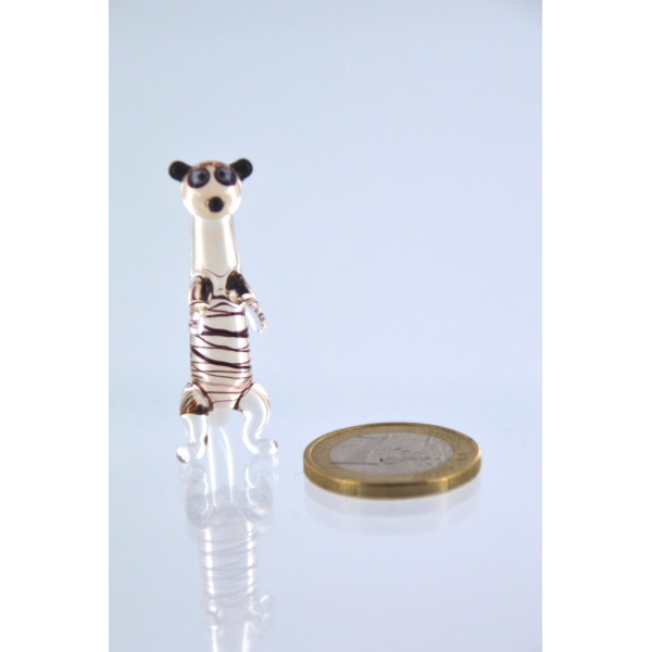 Erdmännchen Mini Klar - Miniatur Figur aus Glas Deko Setzkasten Vitrine