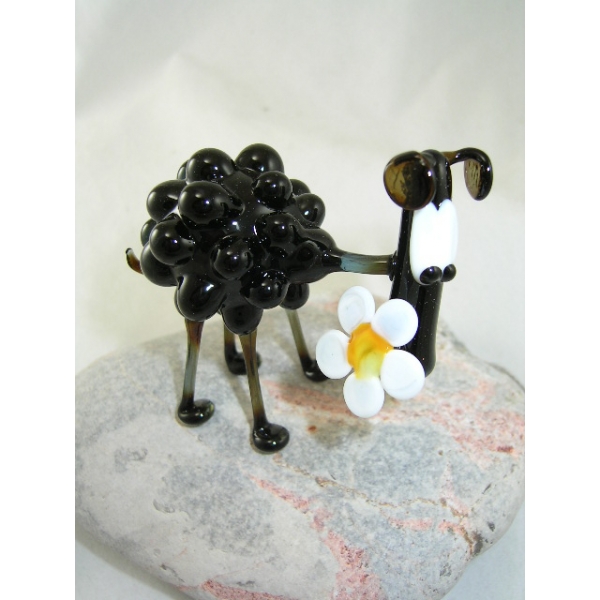 Schaf mit Blume-Glastier-Glasfigur-Glasfiguren-b6-34-1