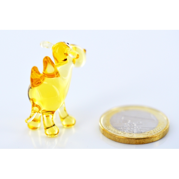 Kamel mini gold- Gelb Miniatur Figur aus Glas Glücksbringer Setzkasten Glasfigur-Glasminiatur-k-5