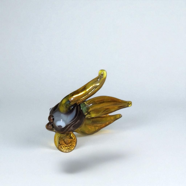 Handgefertigte Glasfigur Fisch - Goldfisch Miniatur Schleierschwanz - Glastier Deko & Geschenkidee