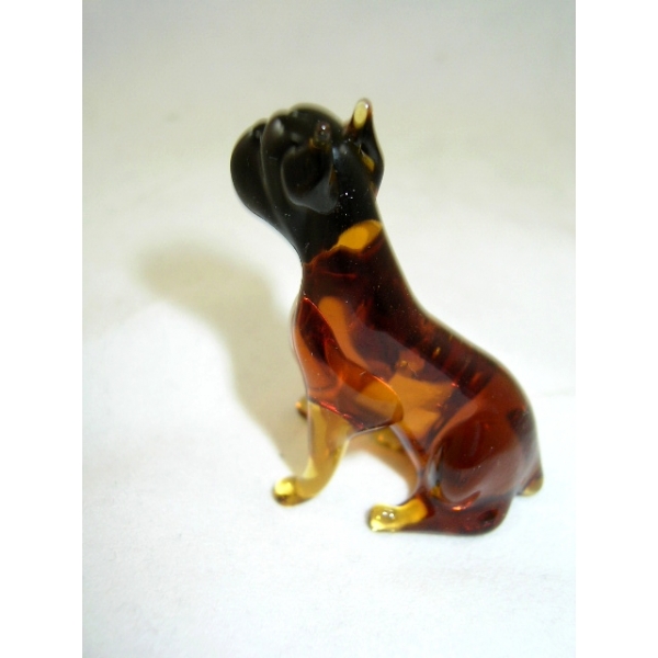 Boxer -Hund-Rassehund-b8-8-13 - Glas Figur Deko Setzkasten Vitrine Sammler