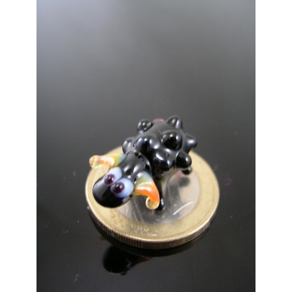 Schaf mini schwarz -Glasfigur -Glasminiatur-k-6