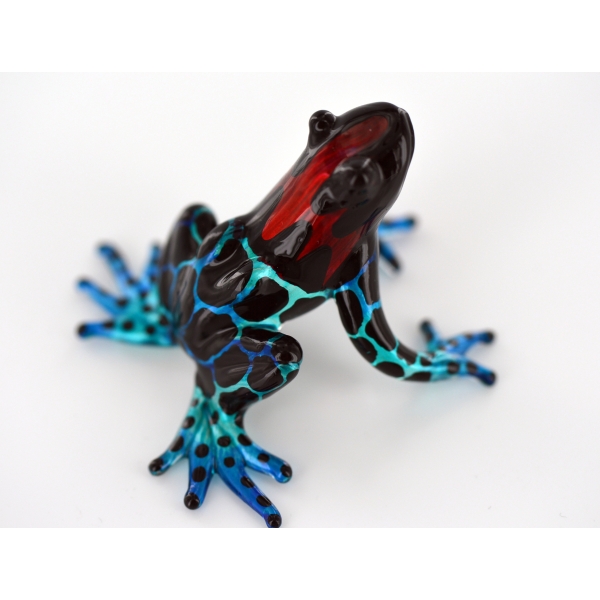 Glasfigur Glas Frosch Glaskunst Glasobjekt Handgefertigt im Murano Stil Mehrfarb 