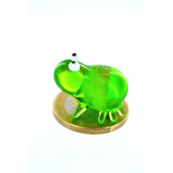 Frosch Grün Mini - Glasfigur Grüner Frosch - Miniatur Glastier 1