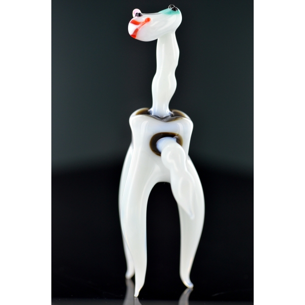Zahn - Glasfigur - Modell Backenzahn Wurm und Karies Figur aus Glas - Deko Setzkasten Vitrine Sammle