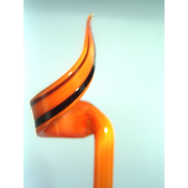 Orchideenstab Streifen Orange Schwarz v 20 - Glas Blumenstab Rankhilfe Blütenstütze