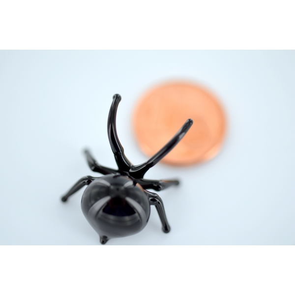 Spinne Schwarz - Miniatur Glasfigur F2 - Glastier