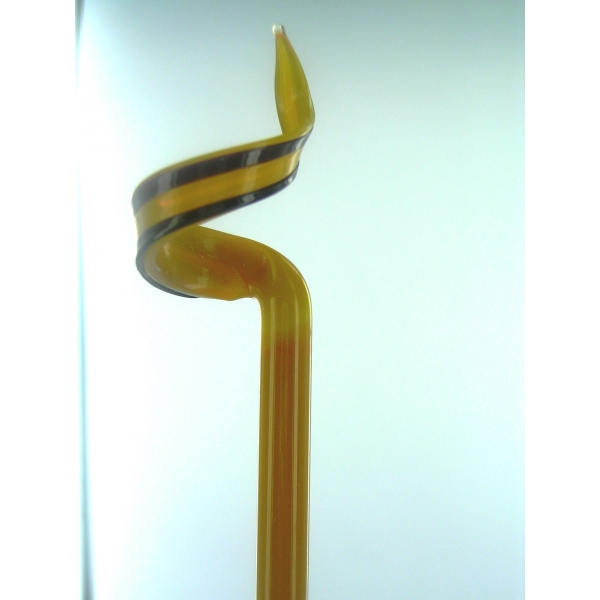 Orchideenstab Streifen Gelb Schwarz v 2 - Glas Blumenstab Rankhilfe 40 cm Blütenstütze