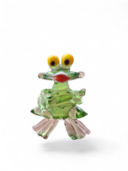 Handgefertigte Glasfigur Frosch - Glaskunst Dekofigur