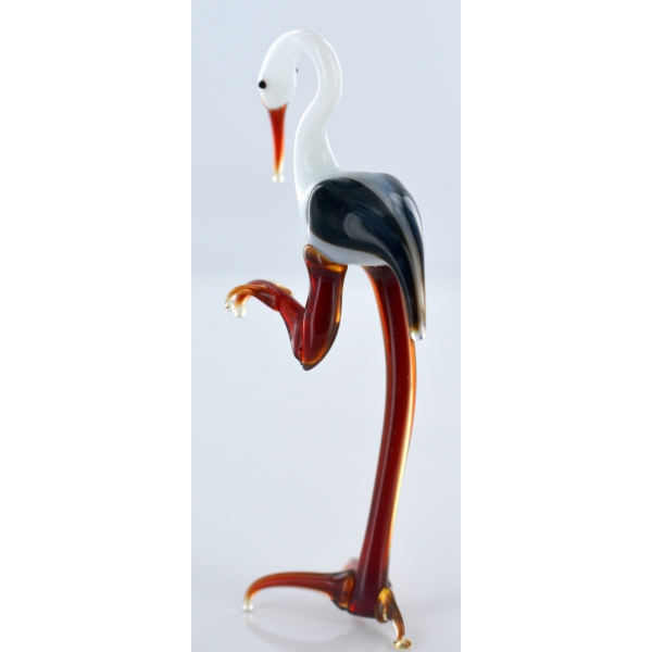 Storch - Stehende Glasfigur - Glastier