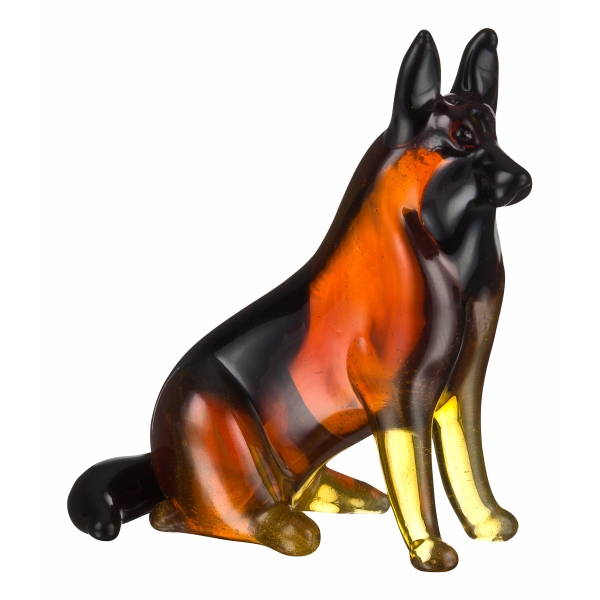 Deutscher Schäferhund - Glas Figur Deko Setzkasten Vitrine Sammler