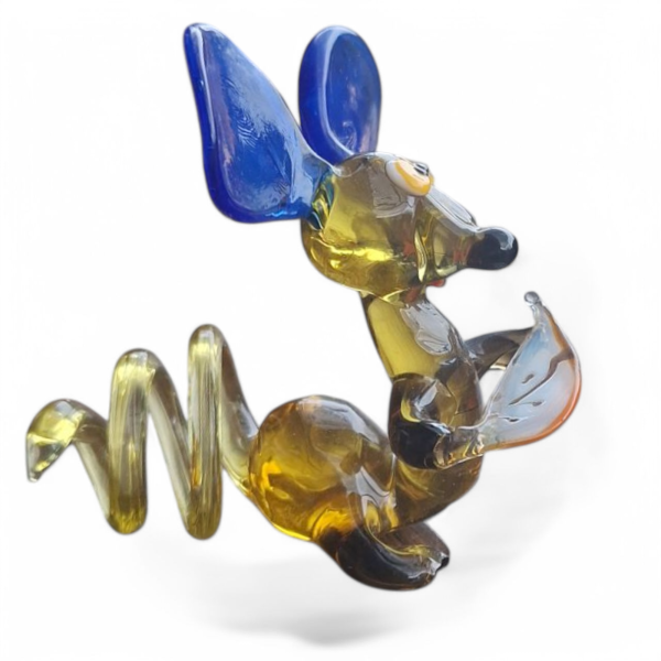 Maus mit Käse - Handgefertigte Glasfigur