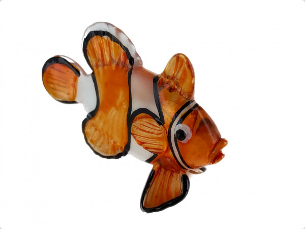 Clownfisch - Glas Figur Korallenfisch s - Glasfigur Fisch Orange