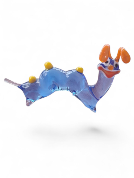 Handgefertigte Glasfigur " Lustige Raupe " - Bunte Glaskunst für Dekoration & Geschenk