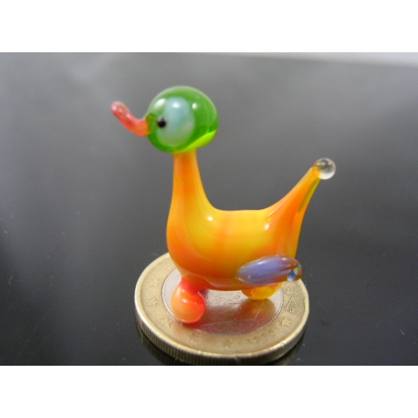 Ente mini Glasfigur-k-1-gelb-grün