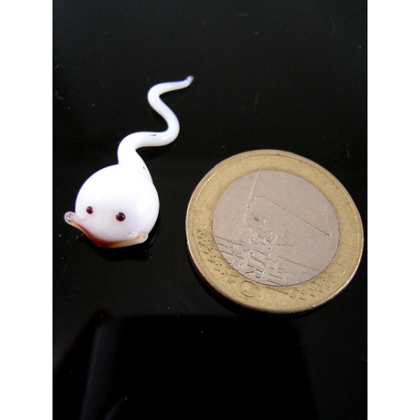 Spermium mini - Glasfigur-k-9 - Miniatur Figur aus Glas - Deko Setzkasten Vitrine Sammlerstück