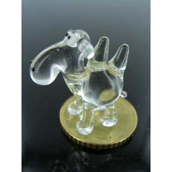Kamel mini 1-Glastier-k-12 Transparent Miniatur Figur Glas Glücksbringer Setzkasten Vitrine