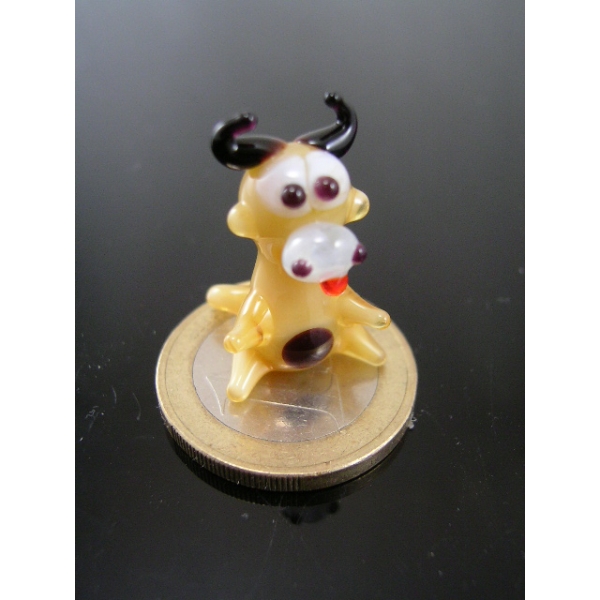 Kuh mini beige -Glasfigur-Glasminiatur-k-5