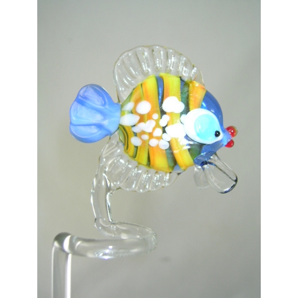 Fisch-Orchideenstab-Blumenstab-Orchideenstab Rankhilfe Glas mit Figur 43 cm Garten Deko