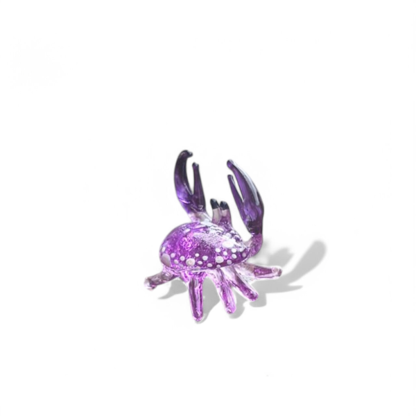 Taschenkrebs Miniatur Lila - Glasfigur Handgefertigt