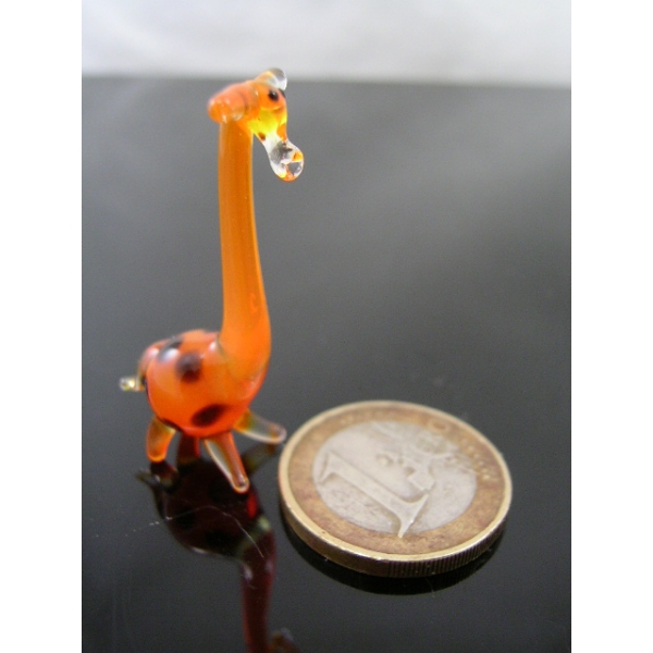 Giraffe mini -Glasfigur-Glastier-k-2-orange
