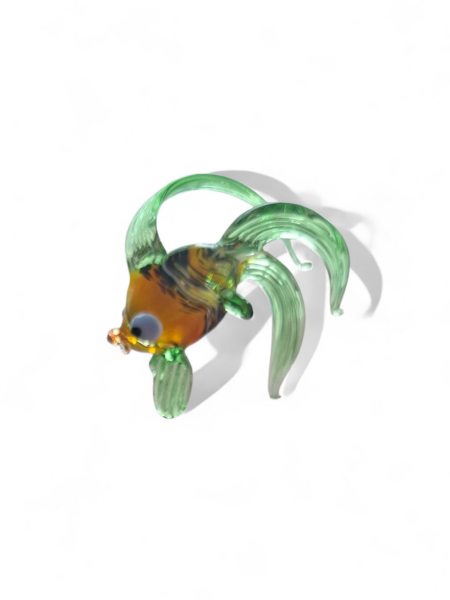 Handgefertigte Glasfigur Fisch - Schleierschwanz - Goldfisch