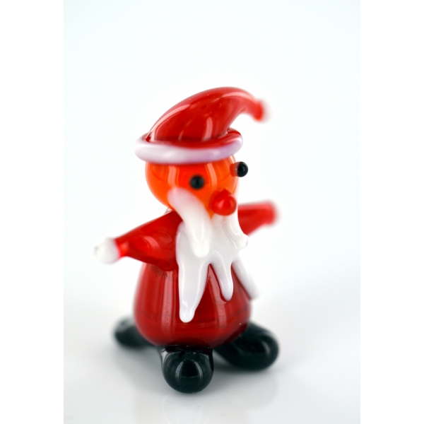 Weihnachtsmann - Santa Claus Mini Miniatur Figur aus Glas - Deko Setzkasten Vitrine