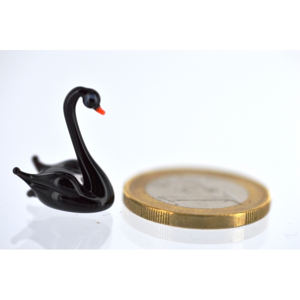 Schwan schwarz mini - Glasfigur