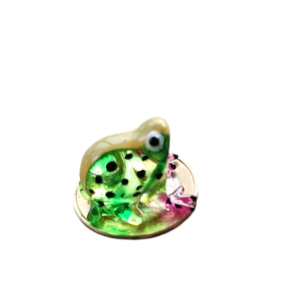 Frosch Mini Glasfigur / Grün - Handgefertigte Dekofigur aus Glas