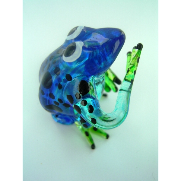 Frosch - Frog -Glasfigur-Glastier-T-02-blau