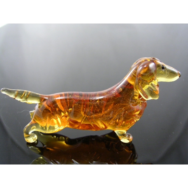 Hund-Dog-Langhaardackel aus Glas- 35-2