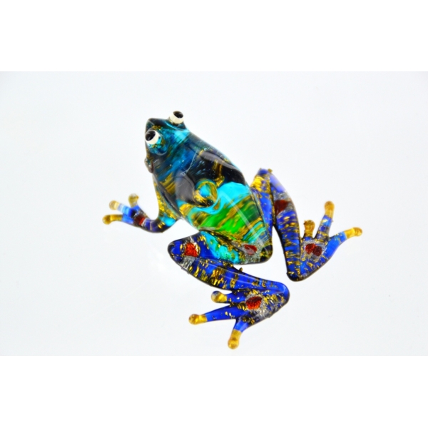 Frosch - Frog -Glasfigur-Glastier- Nr.4 ,neu -blau