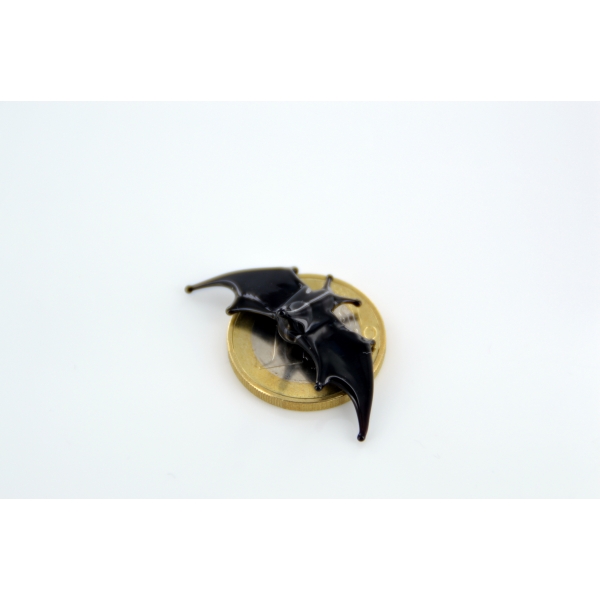 Fledermaus mini Schwarz Glas - Miniatur Figur - Glasfigur