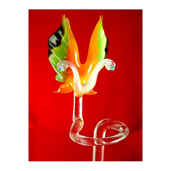 Schmetterling-Orchideenstab-Blumenstab-u-11 Glas mit FIgur Blumen Rankhilfe Garten