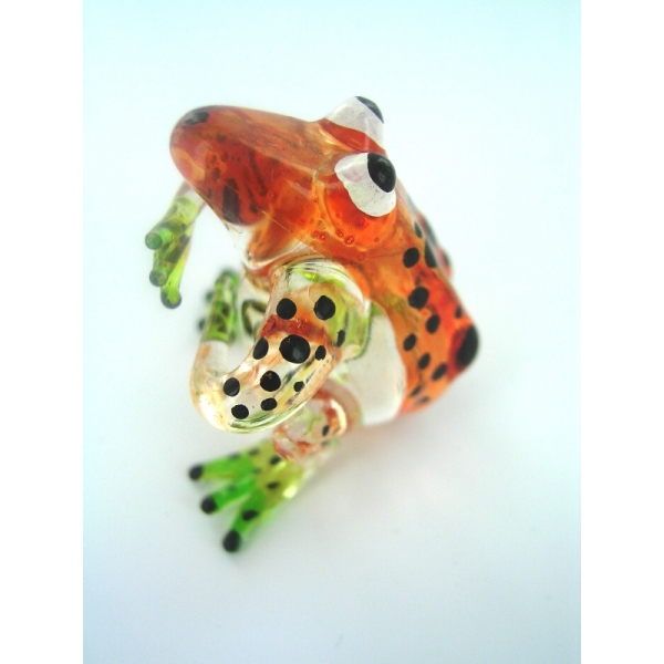 Frosch - Frog -Glasfigur-Glastier-T-02-braun