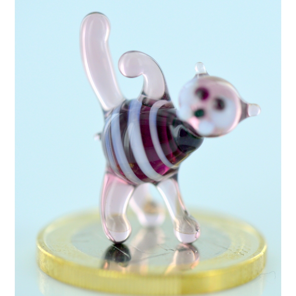 Katze-Tigerkatze - mini-Glasfigur